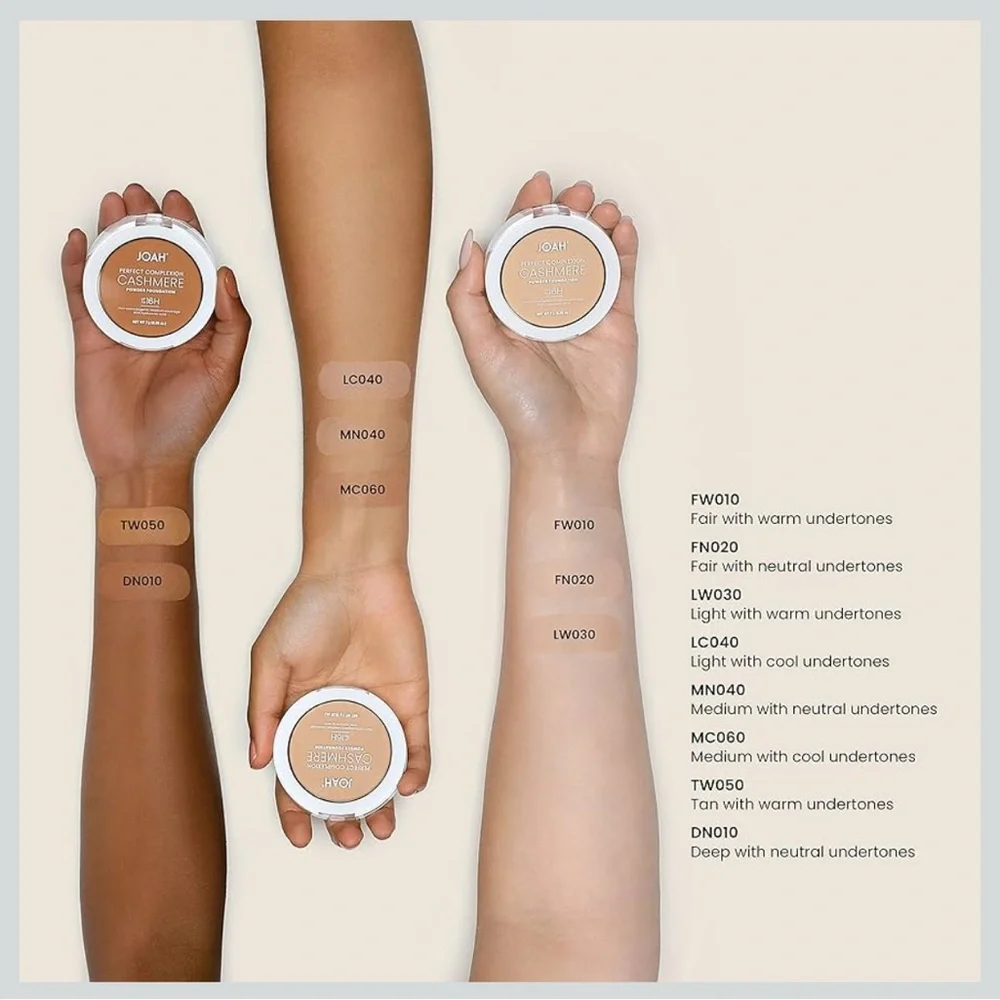 FW010 JOAH Perfect Complexion Cashmere Powder Foundation - Fair‎ Warm